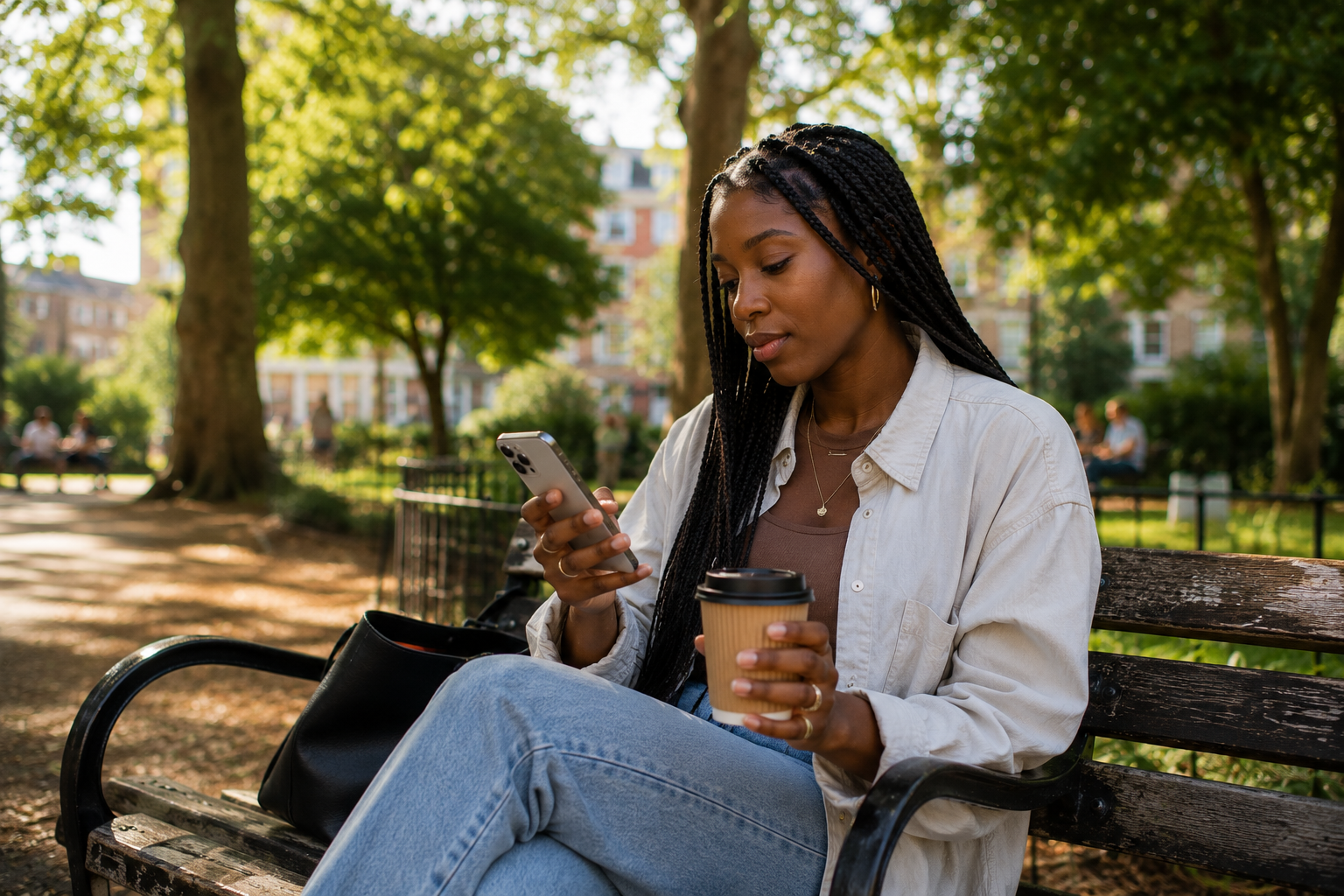 Woman searching on her phone